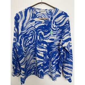 Bobo Choses Sustainable Waves All Over Printed Button Blouse Organic‎ Cotton XS